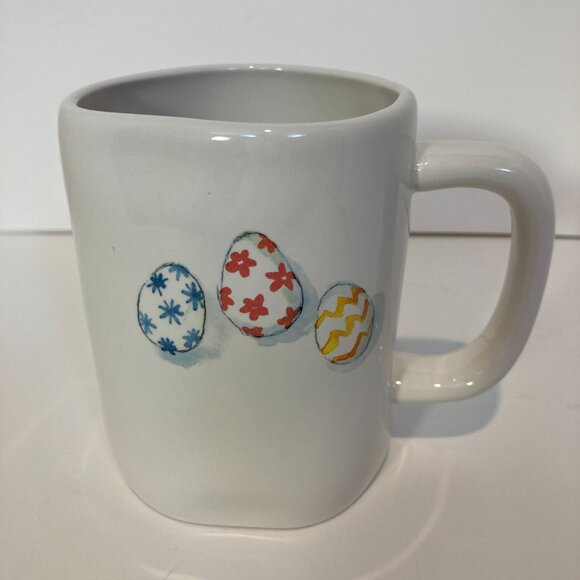 RAE DUNN Decorative Egg Print Coffee Tea Mug by Magenta Easter 16oz - Picture 1 of 7